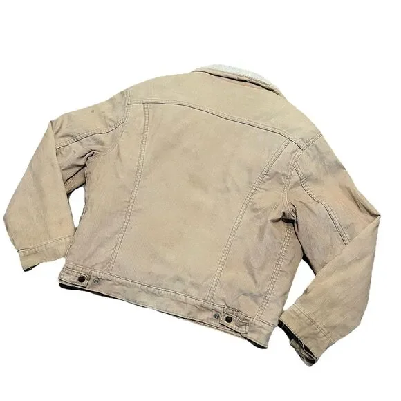 Levi's Vintage Thrashed Big E Sherpa Lined Corduroy Jacket Type 3 Size 42 - Picture 8 of 14